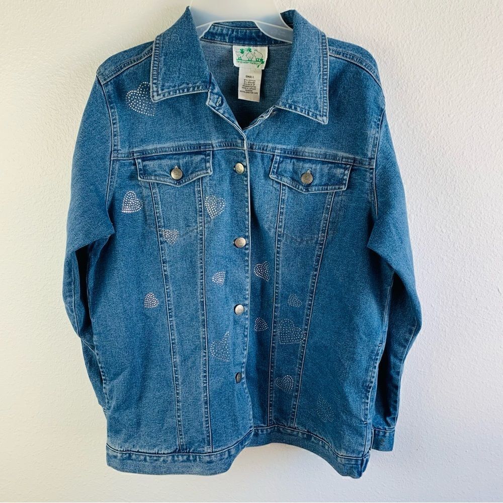 Quacker Factory Heart Embellished Denim Jacket